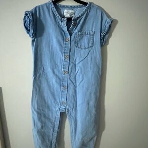 Light Blue Denim Kids Romper